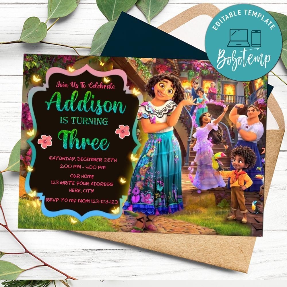 encanto party invitation template
