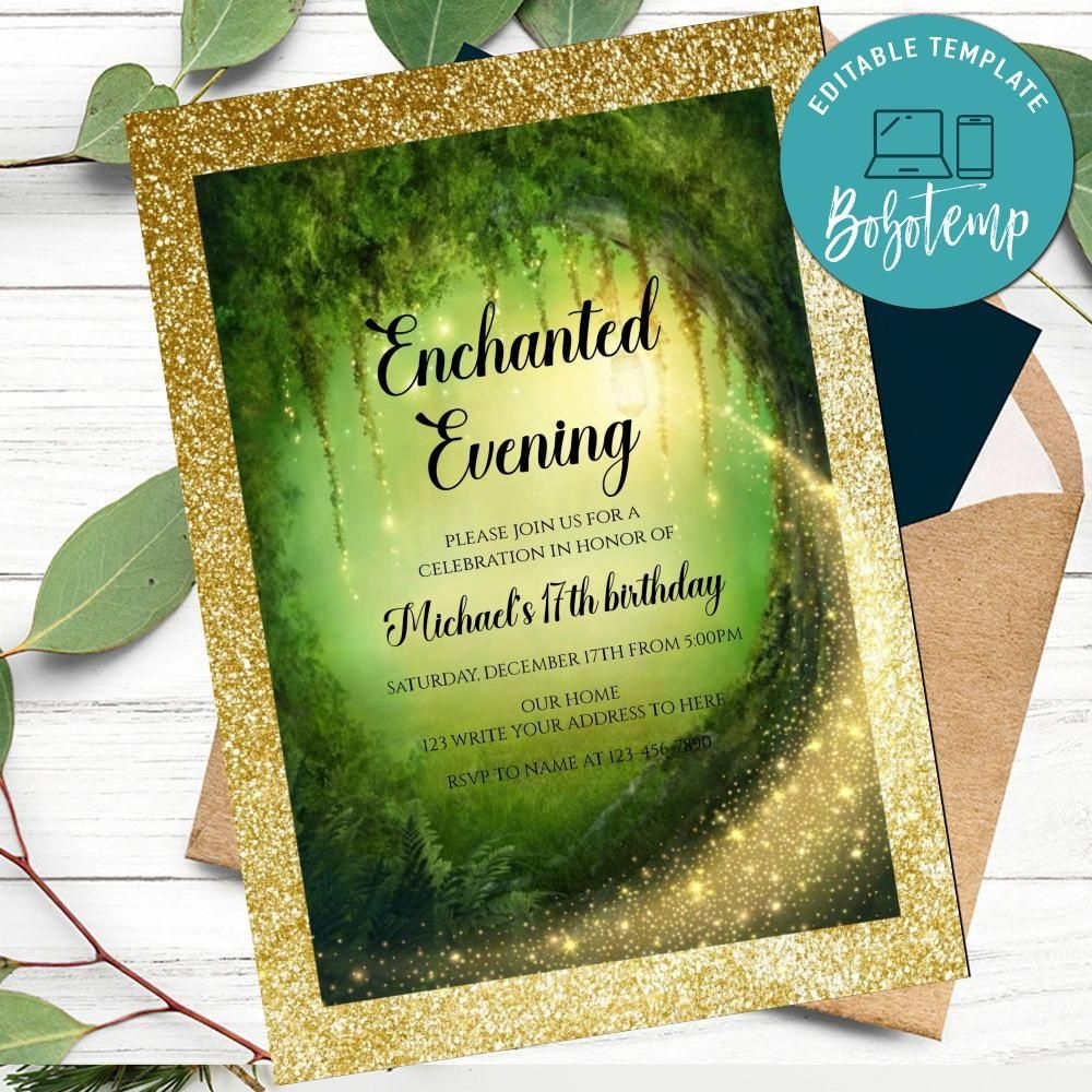 enchanted forest invitation template