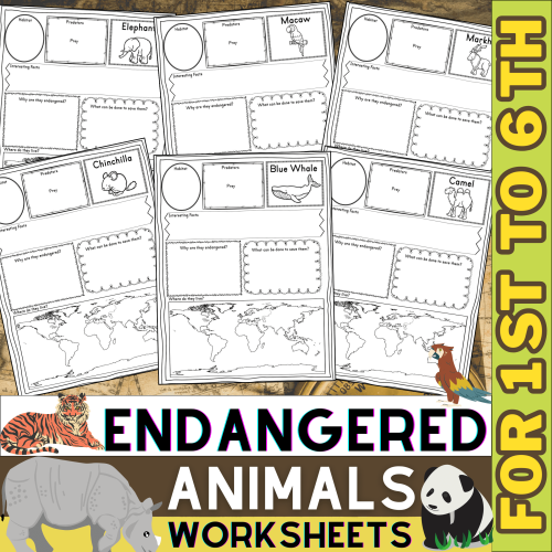 Endangered Animal Research Project Animals Worksheet Habitats