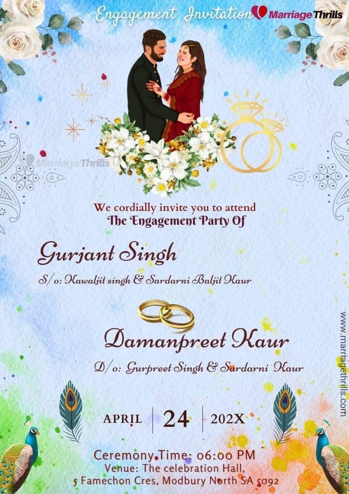 engagement invitation card template free download