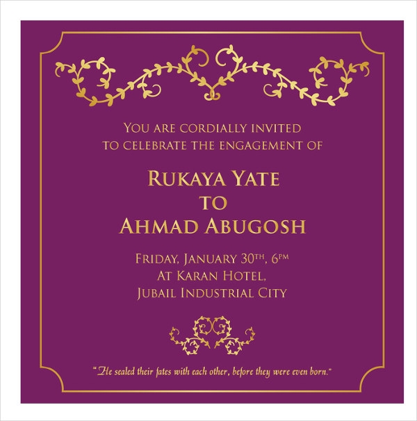 Engagement Invitation Templates Free Word Templates