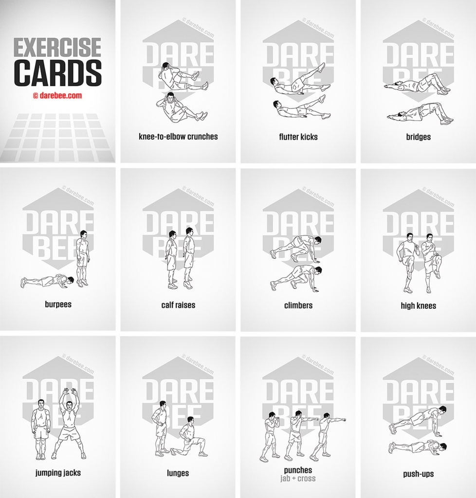 Exercise Cardsdarebee Printable Fitness Station Cards Printable