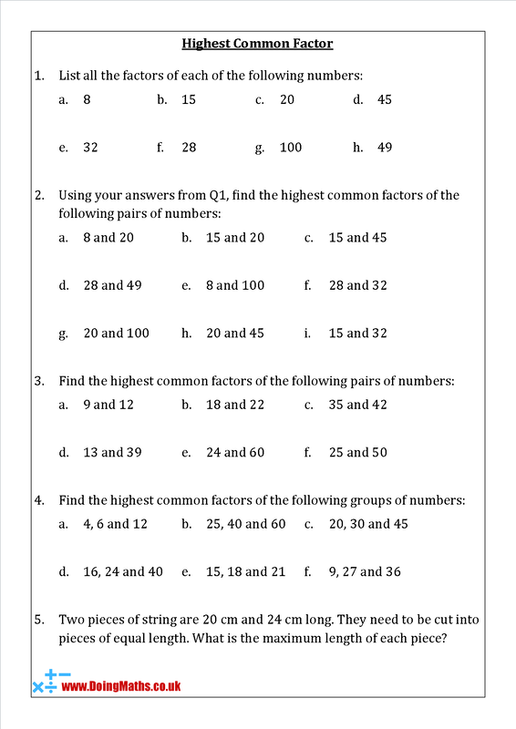 Factors And Multiples Free Worksheets PowerPoints And Other