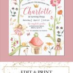 Fairy Princess Birthday Invitation Whimsical Fairytale Enchanted