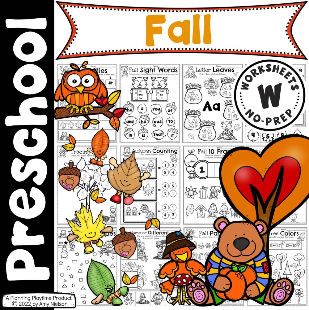 preschool worksheets fall