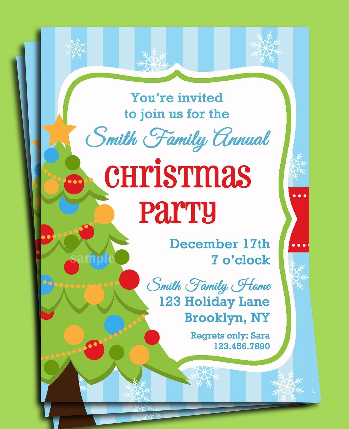 printable christmas invitation card