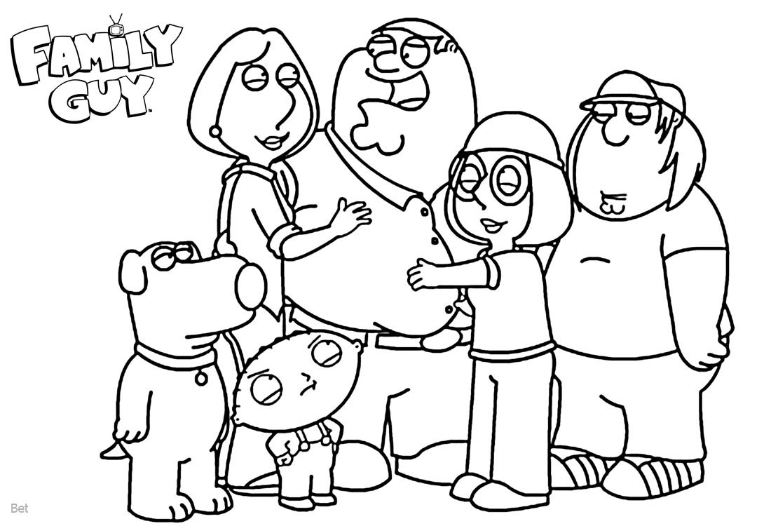 Family Guy Coloring Pages Family Members Free Printable Coloring Pages
