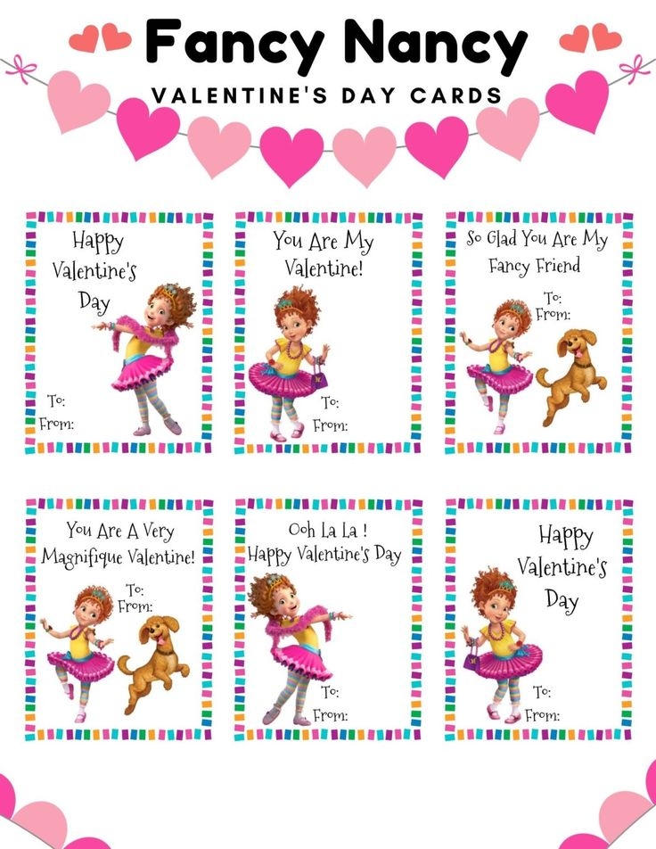 Fancy Nancy Printable Valentines Day Cards Fancy Nancy Valentines