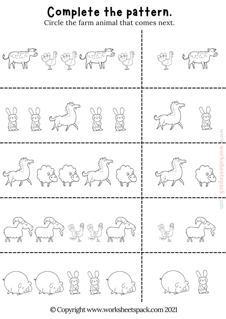 animal worksheet for kindergarten pdf