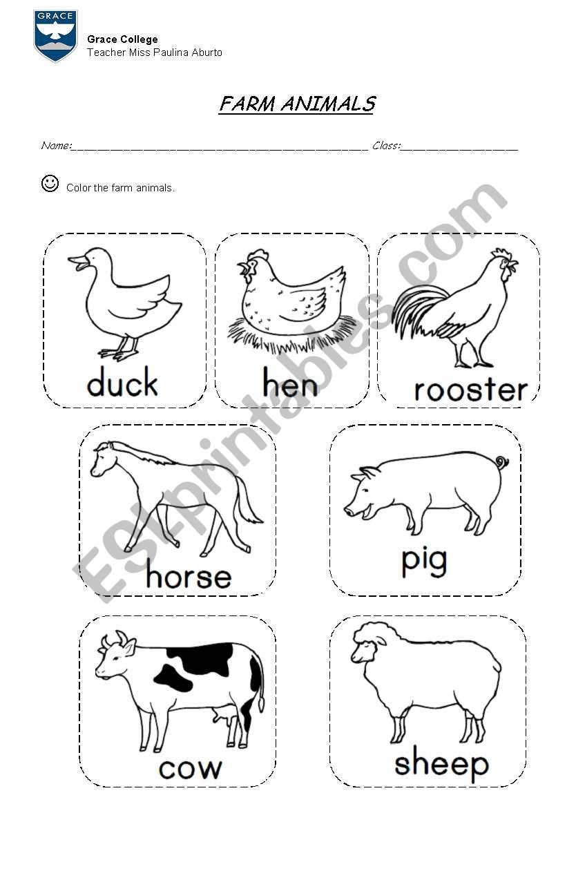 Farm Animals Printable Worksheet Printable Free Templates