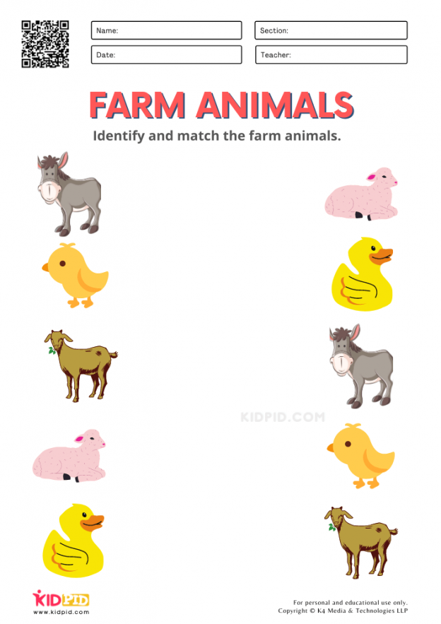 Farm Animals Worksheets For Kindergarten Kidpid