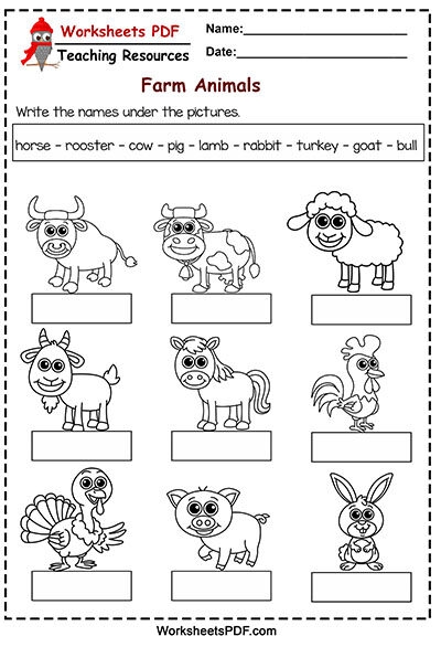Farm Animals Worksheets Pdf ESL Printables
