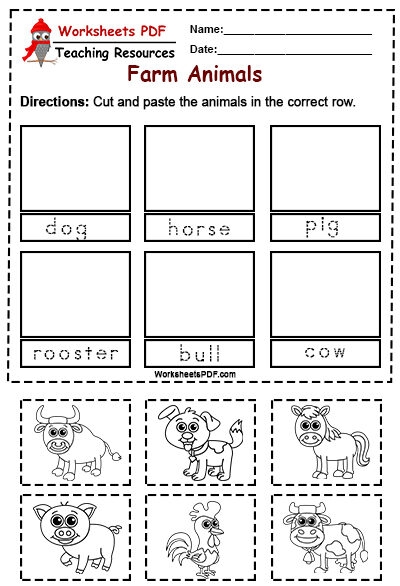 Farm Animals Worksheets Pdf ESL Printables