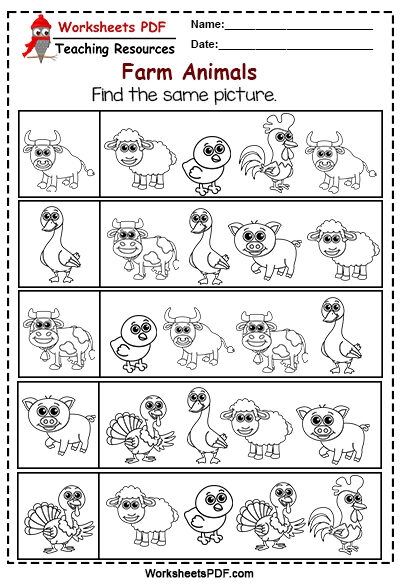 Farm Animals Worksheets Pdf ESL Printables