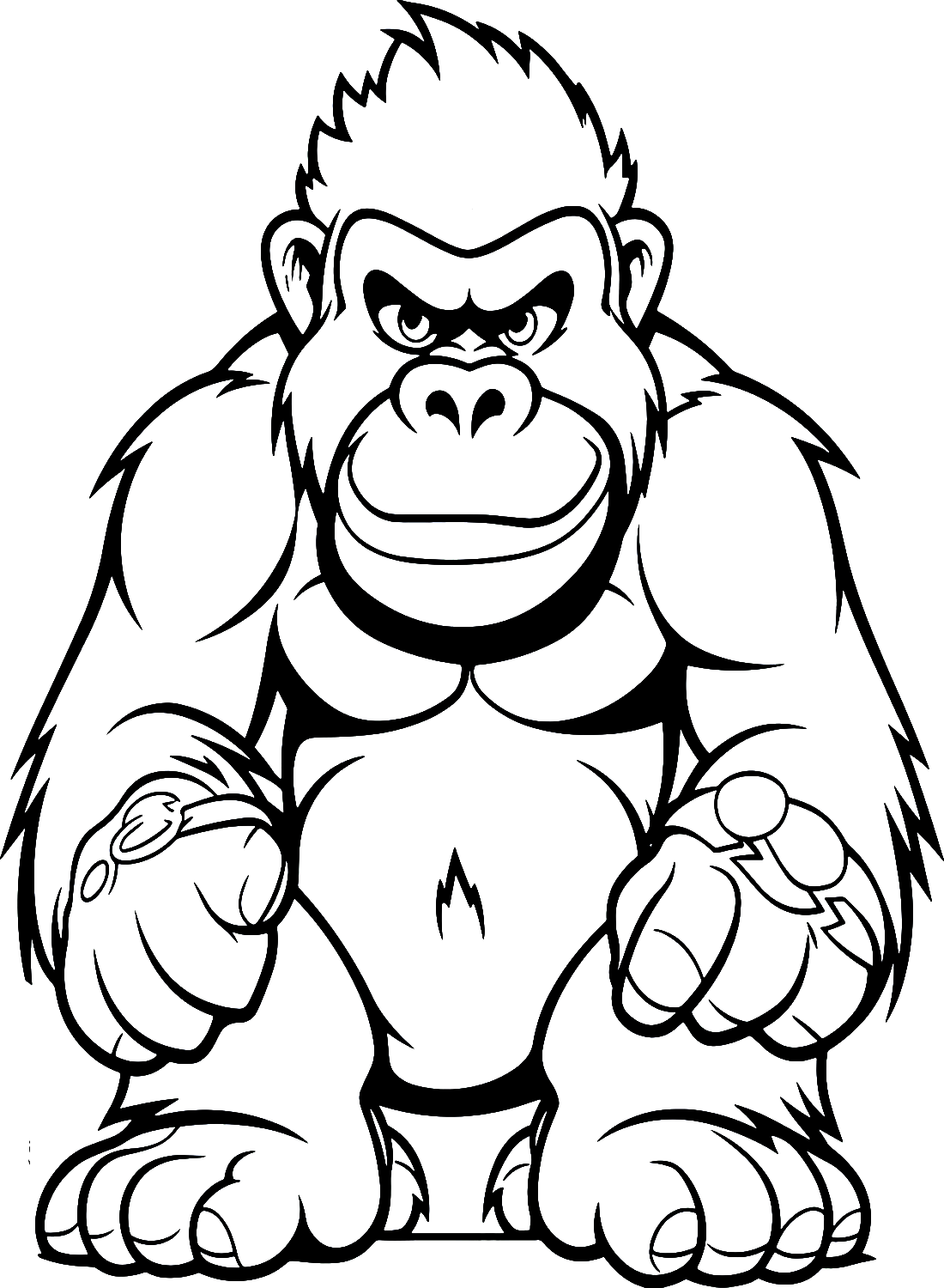 Fat Gorilla Coloring Page Free Printable Coloring Pages