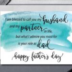 Father 39 s Day Card For Husband Father 39 s Day Card From Wife Printable