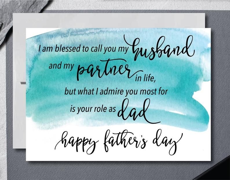 Father 39 s Day Card For Husband Father 39 s Day Card From Wife Printable