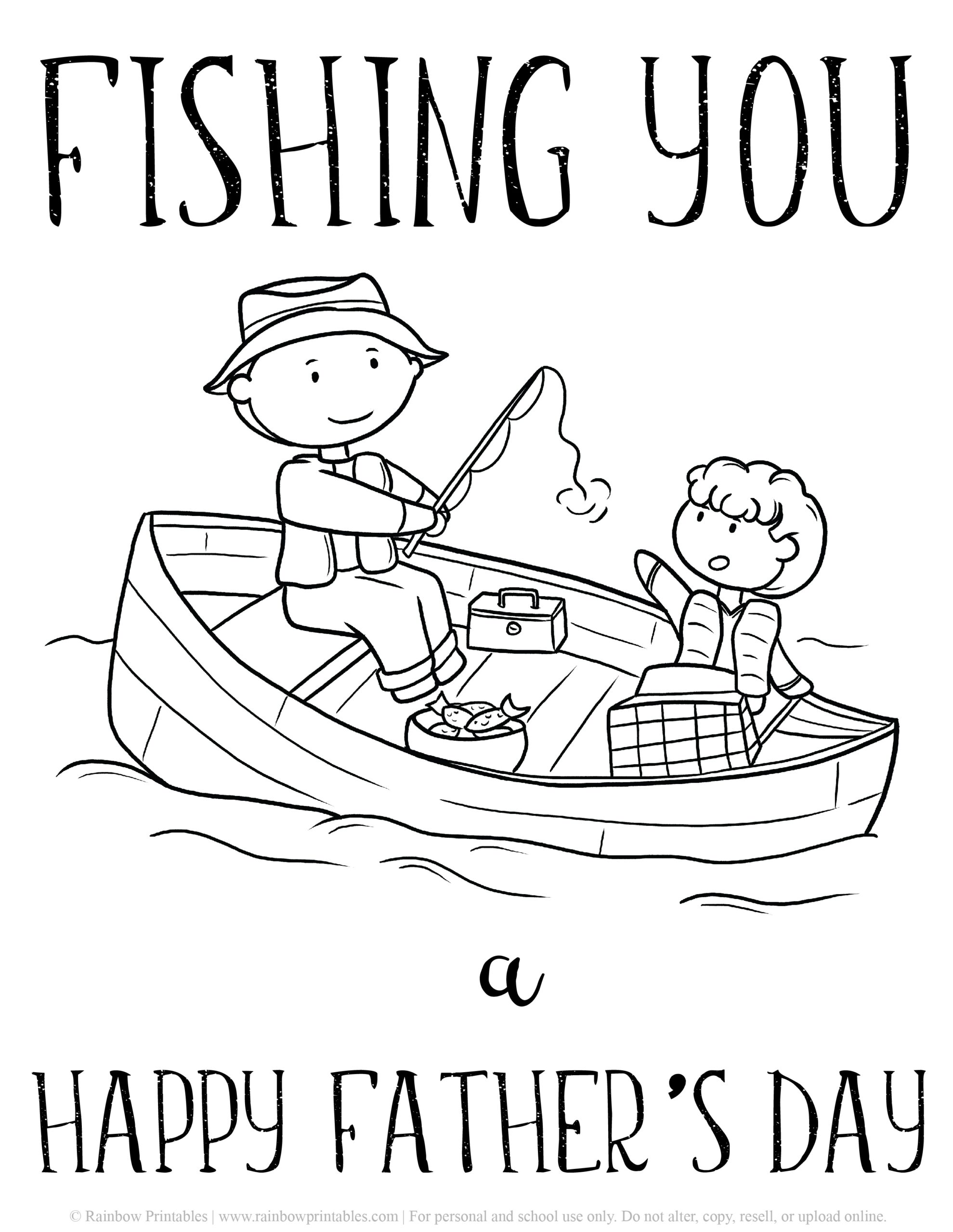 printable fishing fathers day cards