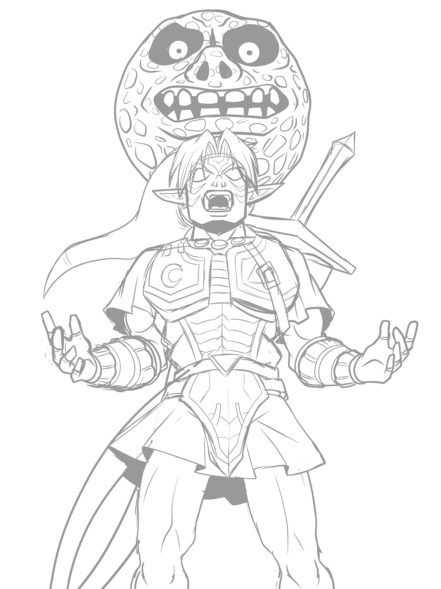 Fierce Deity Link Coloring Page Coloring Pages
