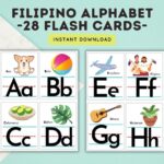 Filipino Alphabet With Numbers Flashcards Tagalog Alphabet Flashcards