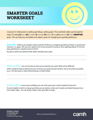 Fillable Online SMARTER GOALS WORKSHEET Fax Email Print PdfFiller
