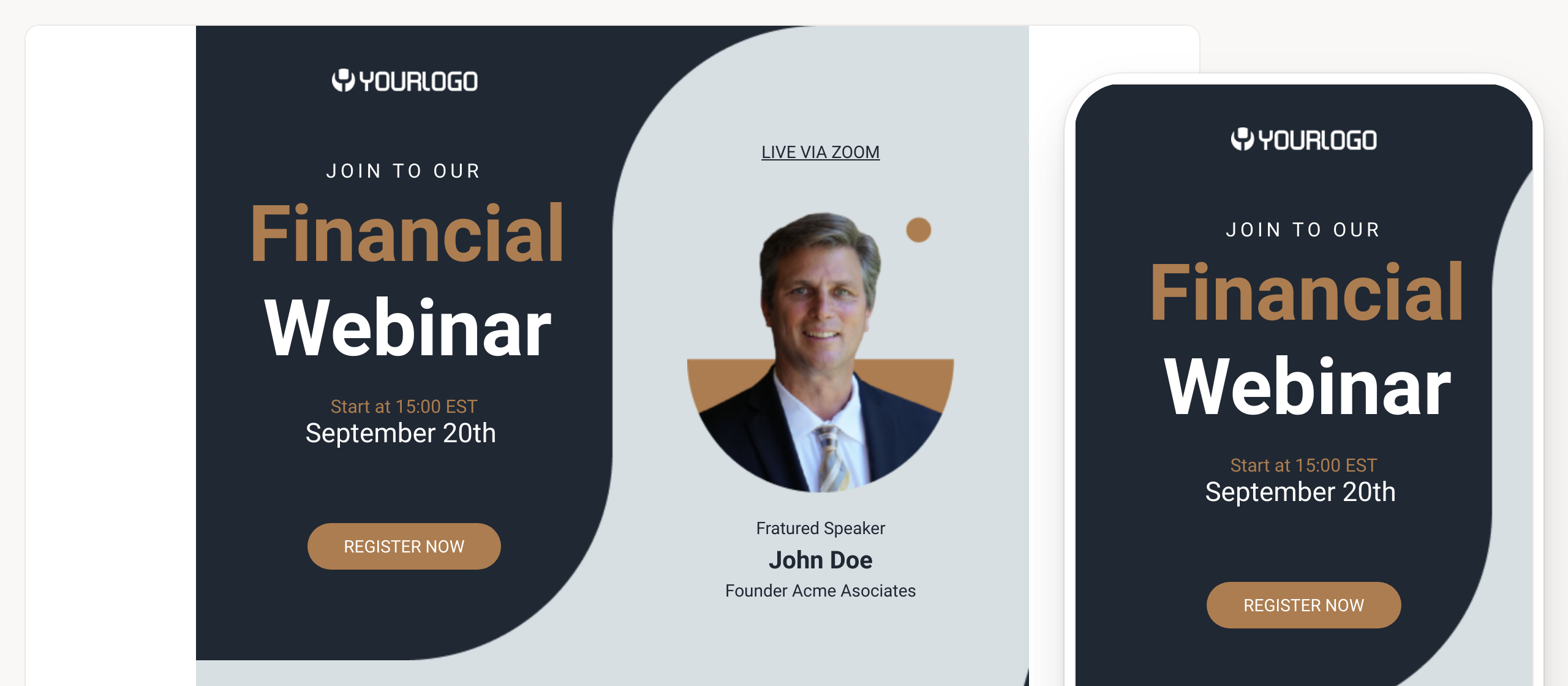 Financial Webinar Invite Ortto Templates