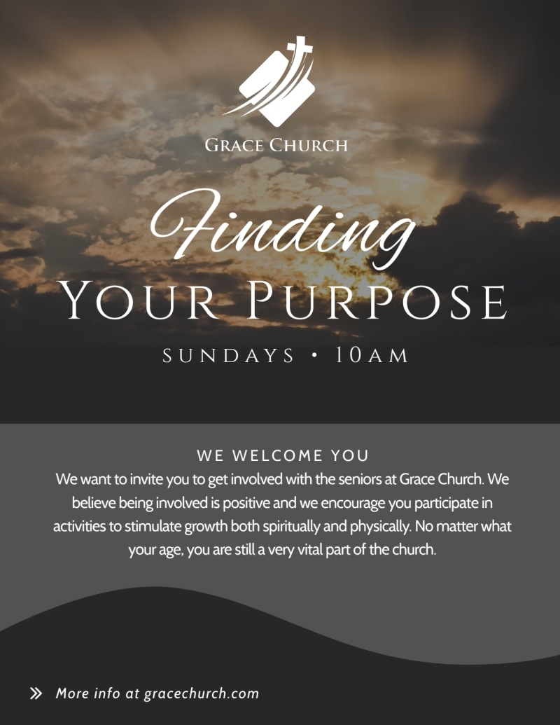 Finding Your Purpose Church Invitation Flyer Template