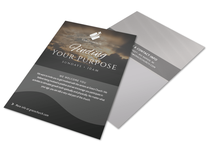 Finding Your Purpose Church Invitation Flyer Template