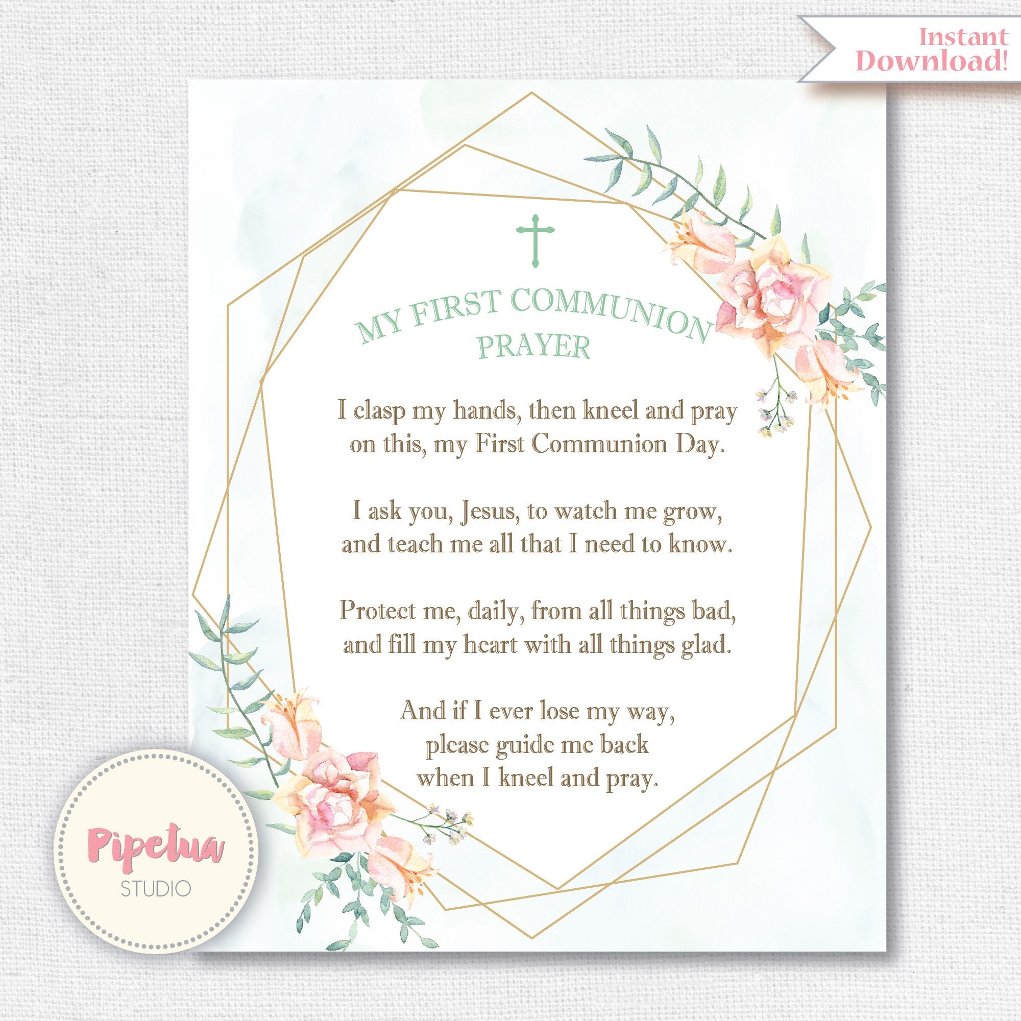First Communion Prayer Printable Printable Word Searches