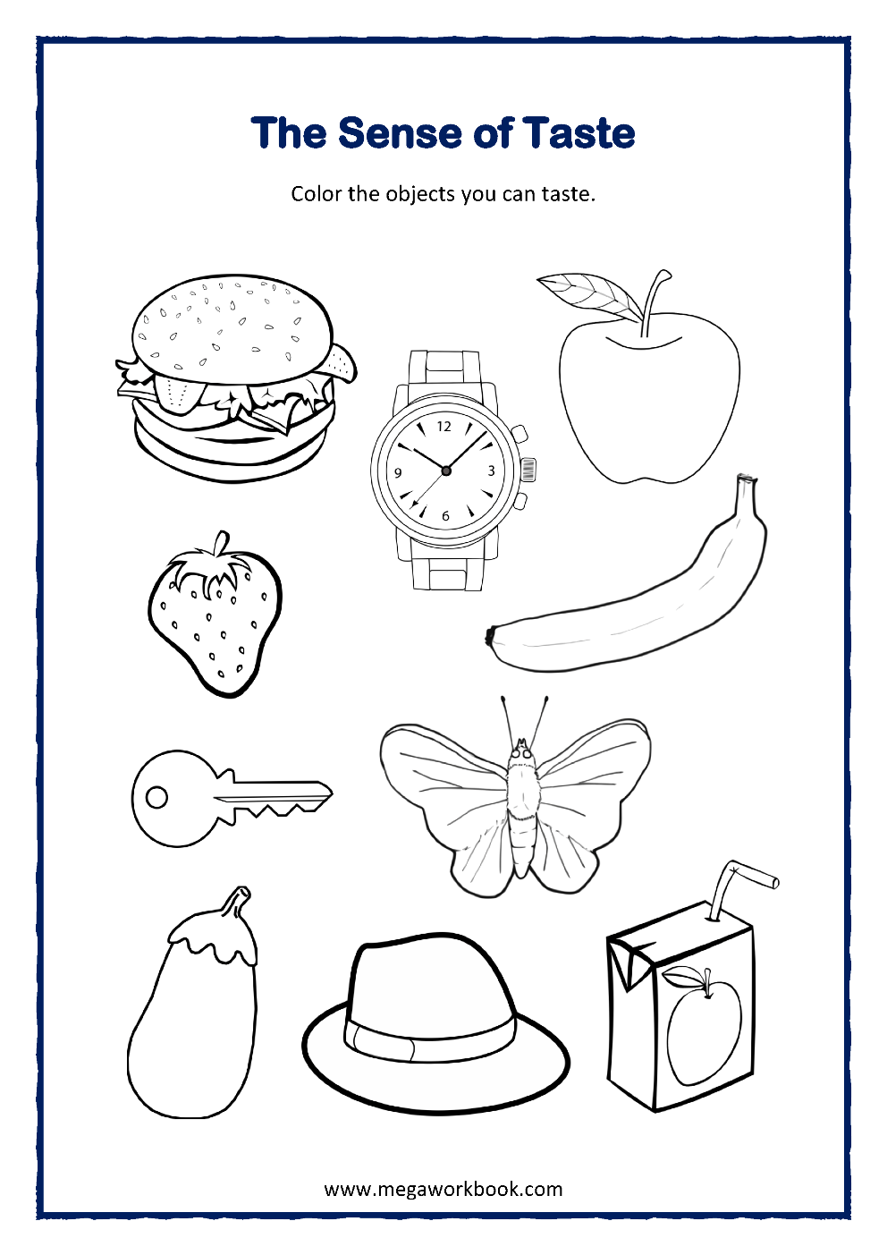5 senses for preschool worksheets