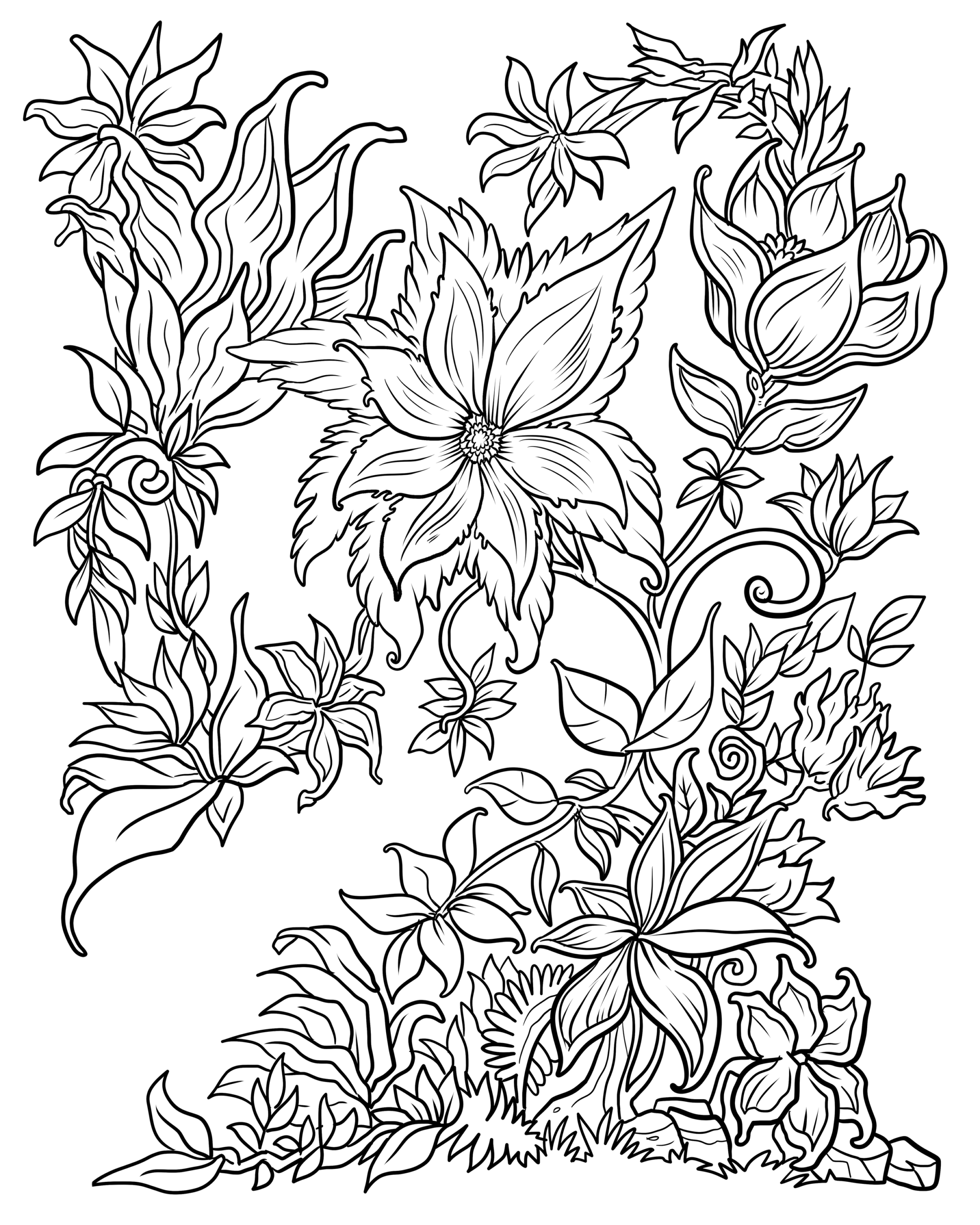 Adult Coloring Pages Floral