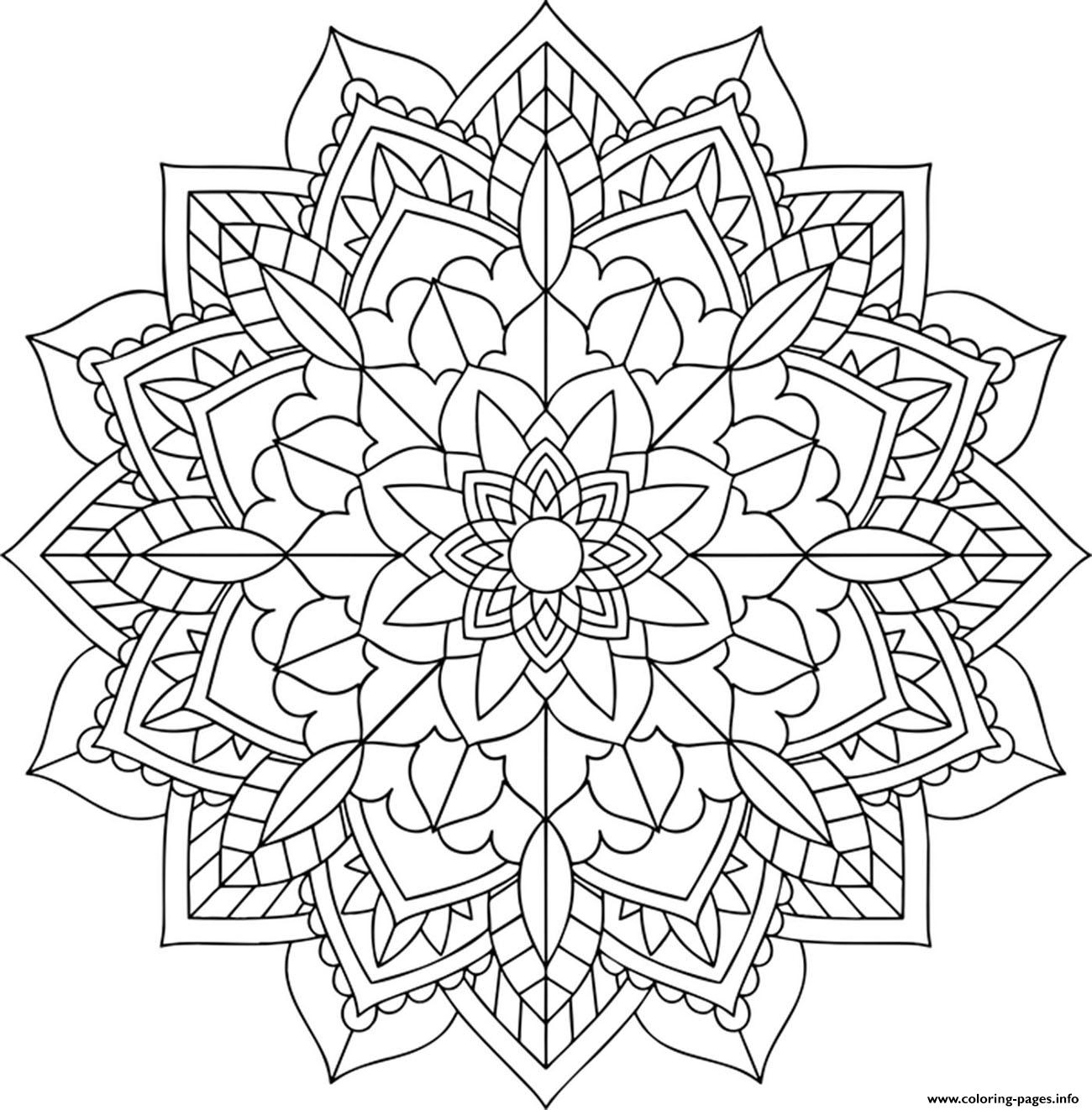 Floral Mandala Easy Coloring Page Printable