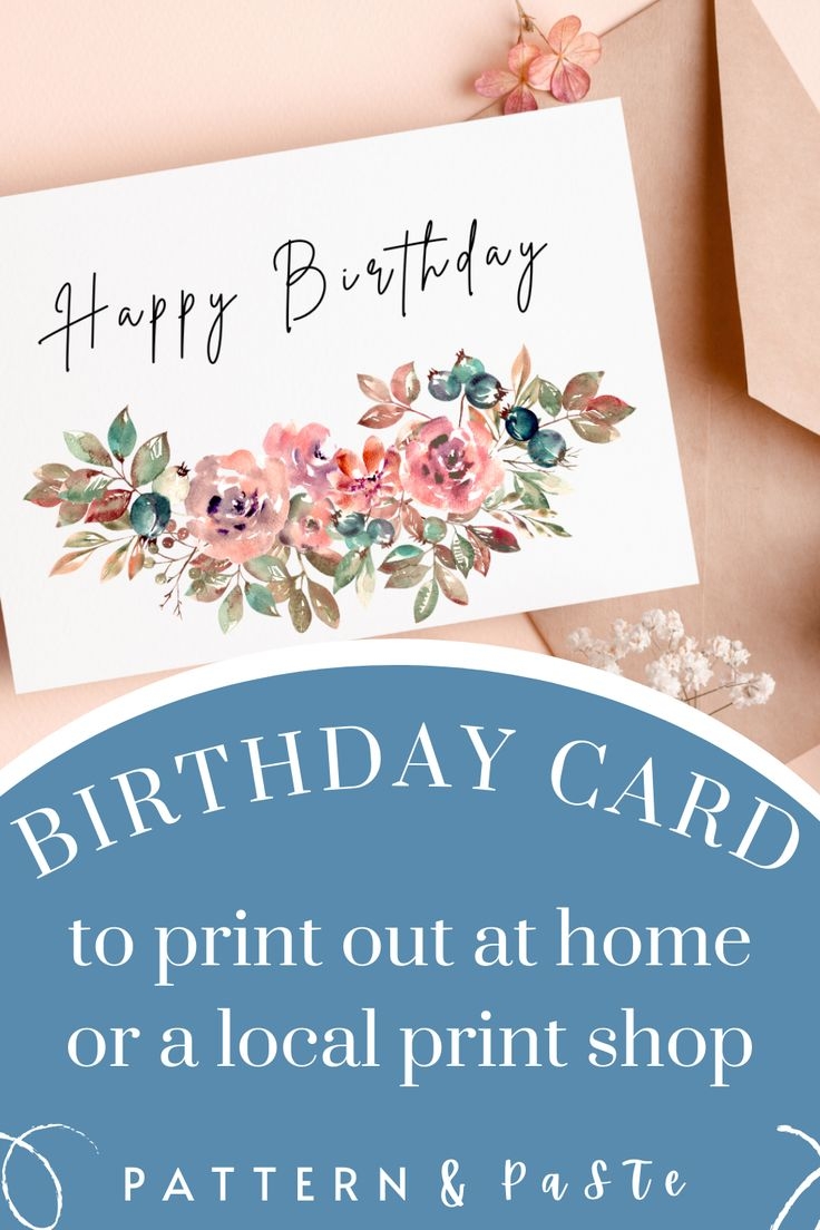printable flower birthday cards