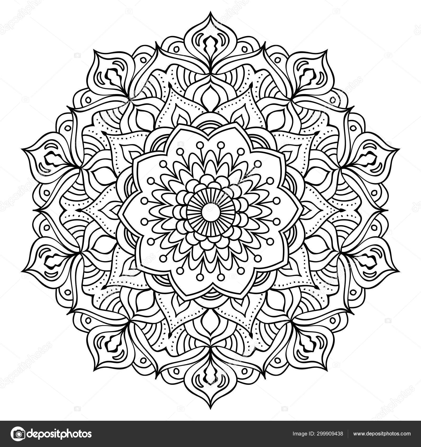 Flower Mandala Coloring Page Stock Photo By smk0473 299909438