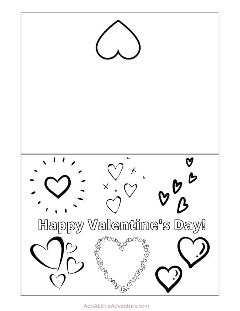 Foldable Printable Valentine 39 s Day Cards To Color