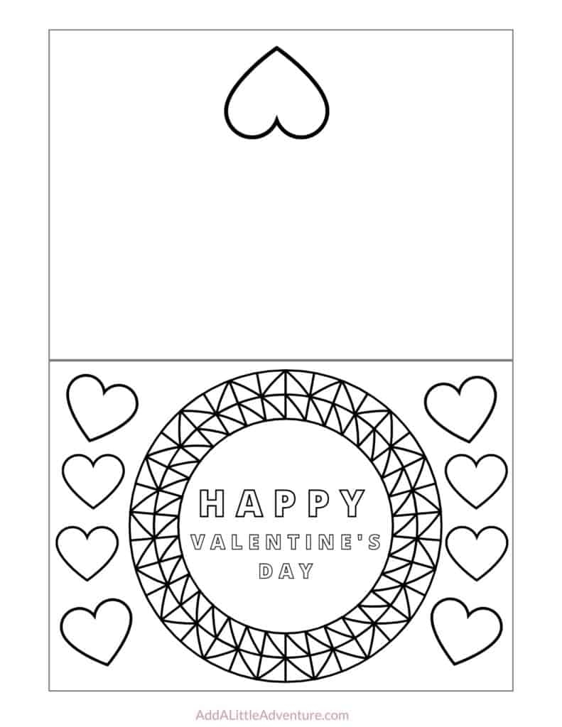 Foldable Printable Valentine 39 s Day Cards To Color