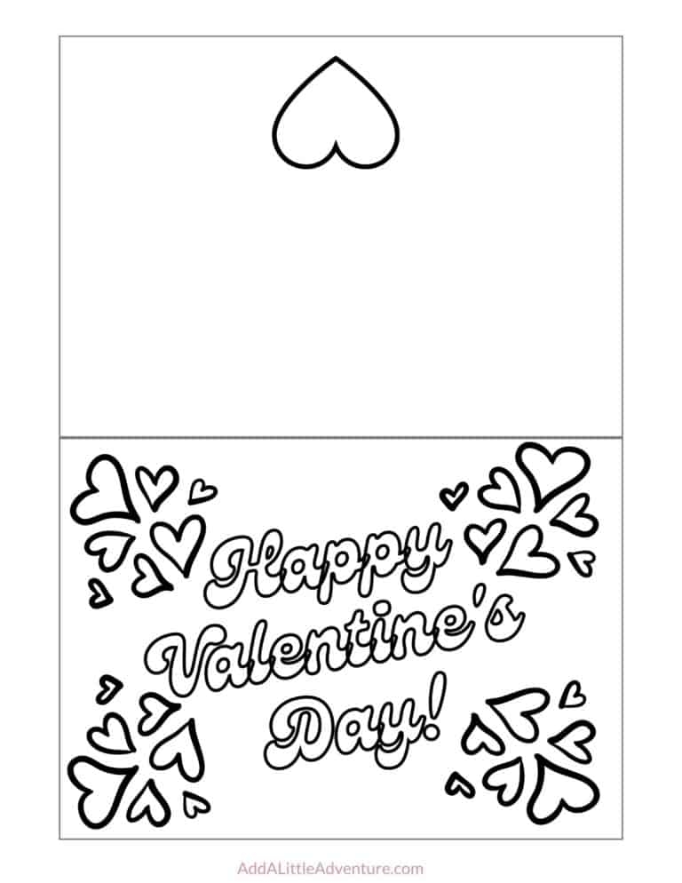Foldable Printable Valentine 39 s Day Cards To Color