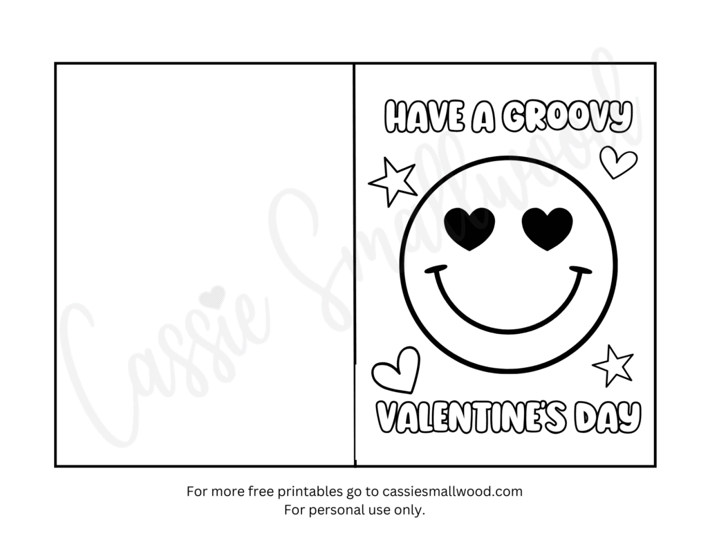 Foldable Printable Valentine 39 s Day Coloring Card Cassie Smallwood
