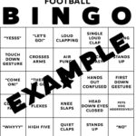 Football Bingo Card Fun Printable Fans Husband Drinking Game Football