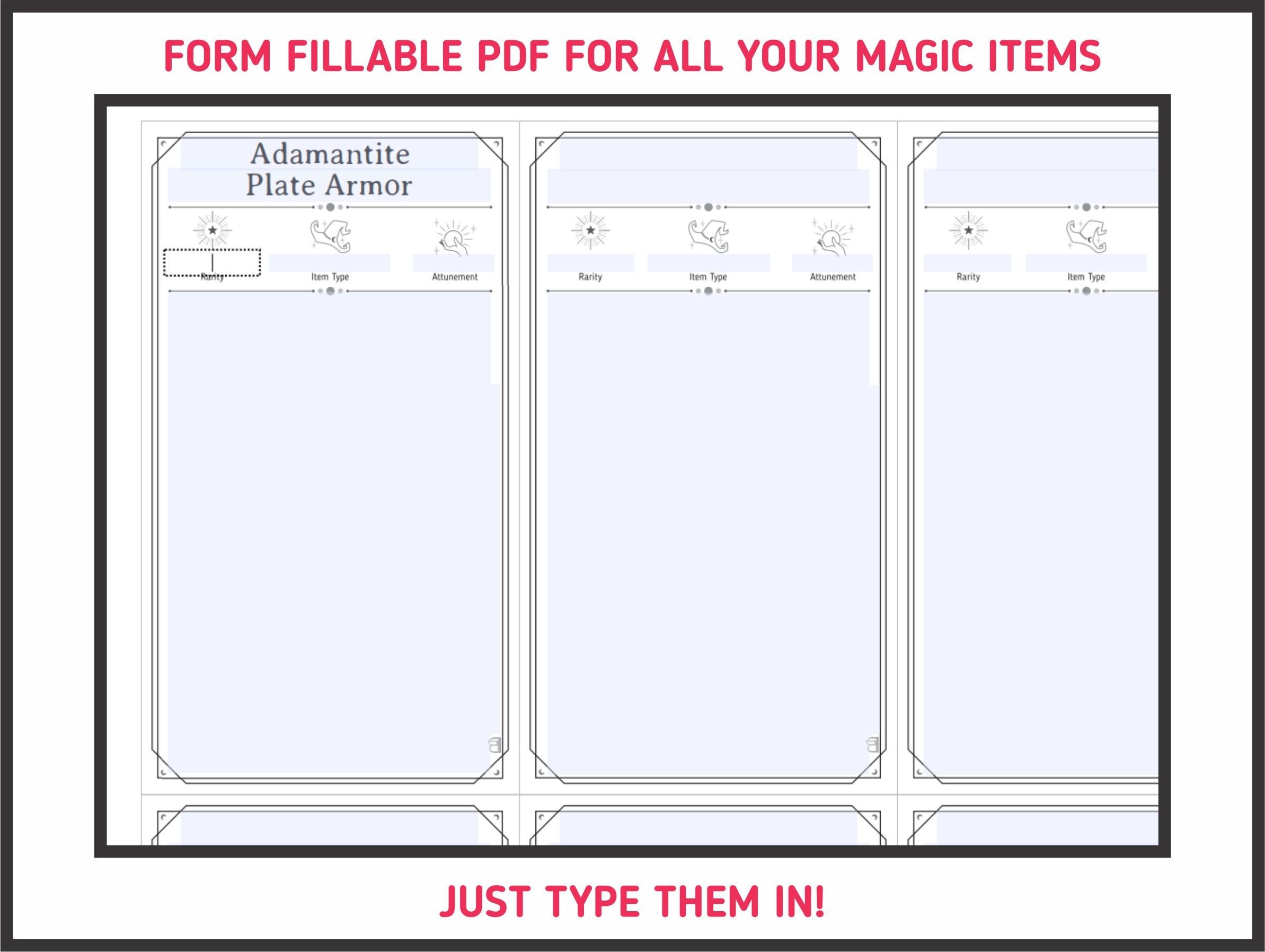 Form Fillable 5e Item Cards Printable Forms Free Online