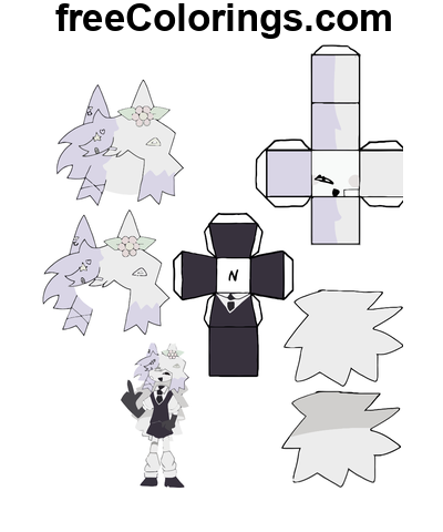 FPE Character Papercraft Free Printable Coloring Pages