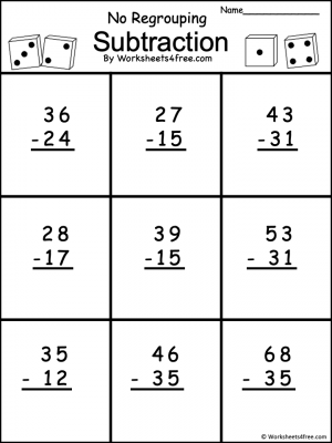 Free 2 Digit Subtraction Worksheet No Regrouping Worksheets4Free