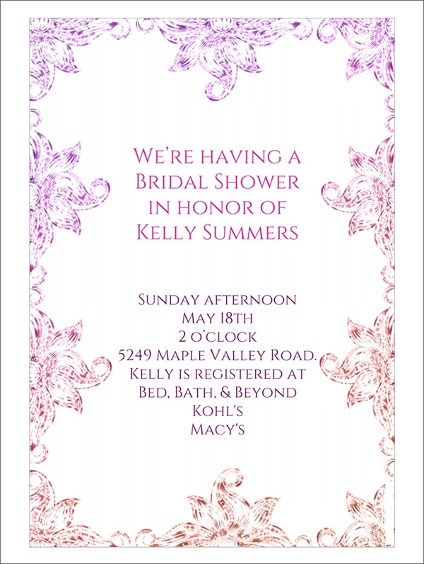 FREE 35 Best Bridal Shower Invitation Templates In AI MS Word