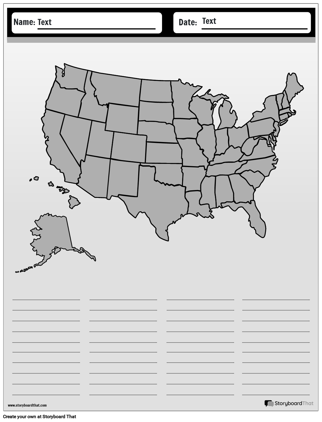 50 states worksheets