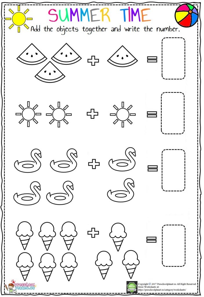 addition for preschool worksheet