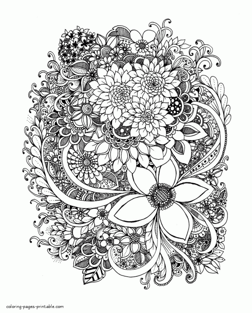 Free Adult Coloring Pages Flowers COLORING PAGES PRINTABLE COM