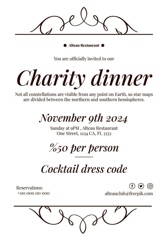 elegant dinner invitation template