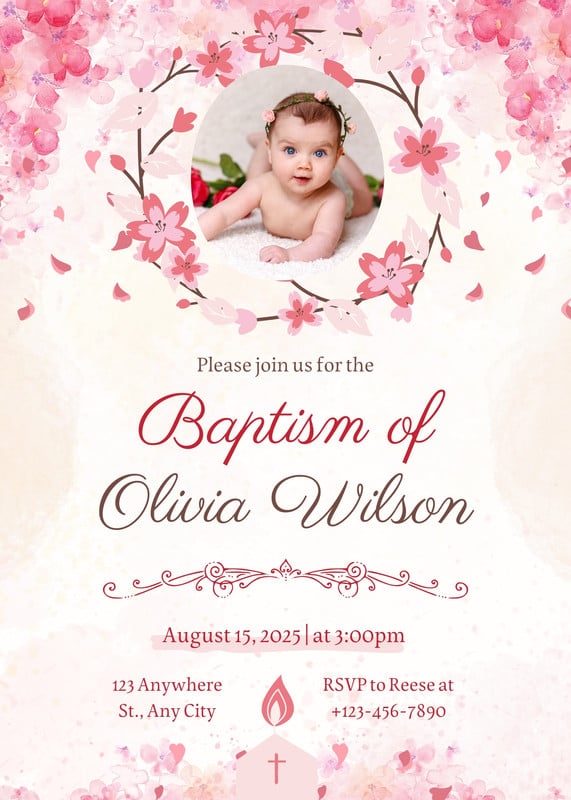 Free And Customizable Christening Templates