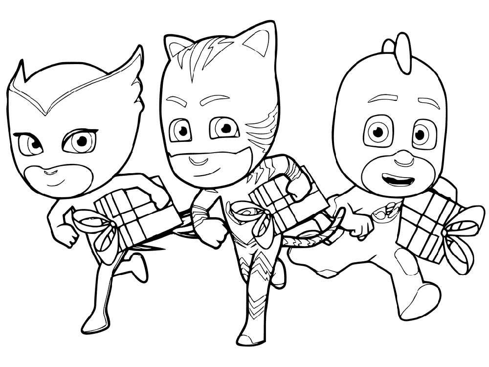 pj masks free coloring pages