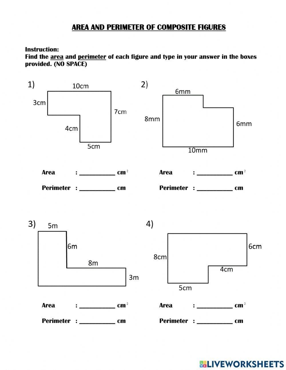 area of complex figures worksheet